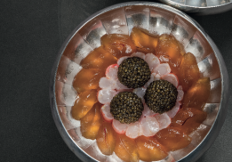 GAMBERONI DE SAN REMO, FINE GELÉE DE POISSONS DE ROCHE, CAVIAR