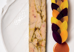  FOIE GRAS MARBRÉ SAFRAN CAROTTES MULTICOLORES