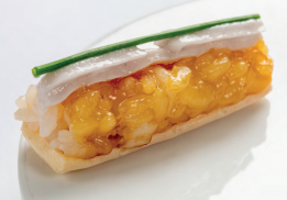 LES MISES EN BOUCHE CANNELLONI DE RIZ ROND ET CRACKERS DE RIZ