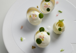 MERINGUE IODÉE AU CITRUS VULCANO, KÉFIR DE BREBIS À L’HUILE D’OLIVE DE SICILE