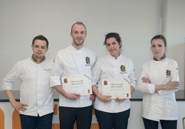 Alexis Beaufils et Florence Lesage, entourés de Loïc Beziat et Marie Simon, les champions du monde des Arts sucrés 2018.