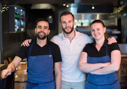 Elhadi Djerfi, Nicolas et Camille Chéry.