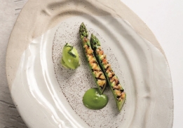 Asperge au barbecue, velours herbacé  