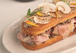 CROCACCIA COMME UN CROQUE-MONSIEUR, FRICASSÉE DE CHAMPIGNONS