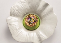 ARTICHAUT EN FLEUR, Velours menthe, seiche et parmesan