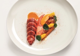 LE HOMARD À LA NAGE, DÉCLINAISON DE CAROTTE, ORANGE CONFITE